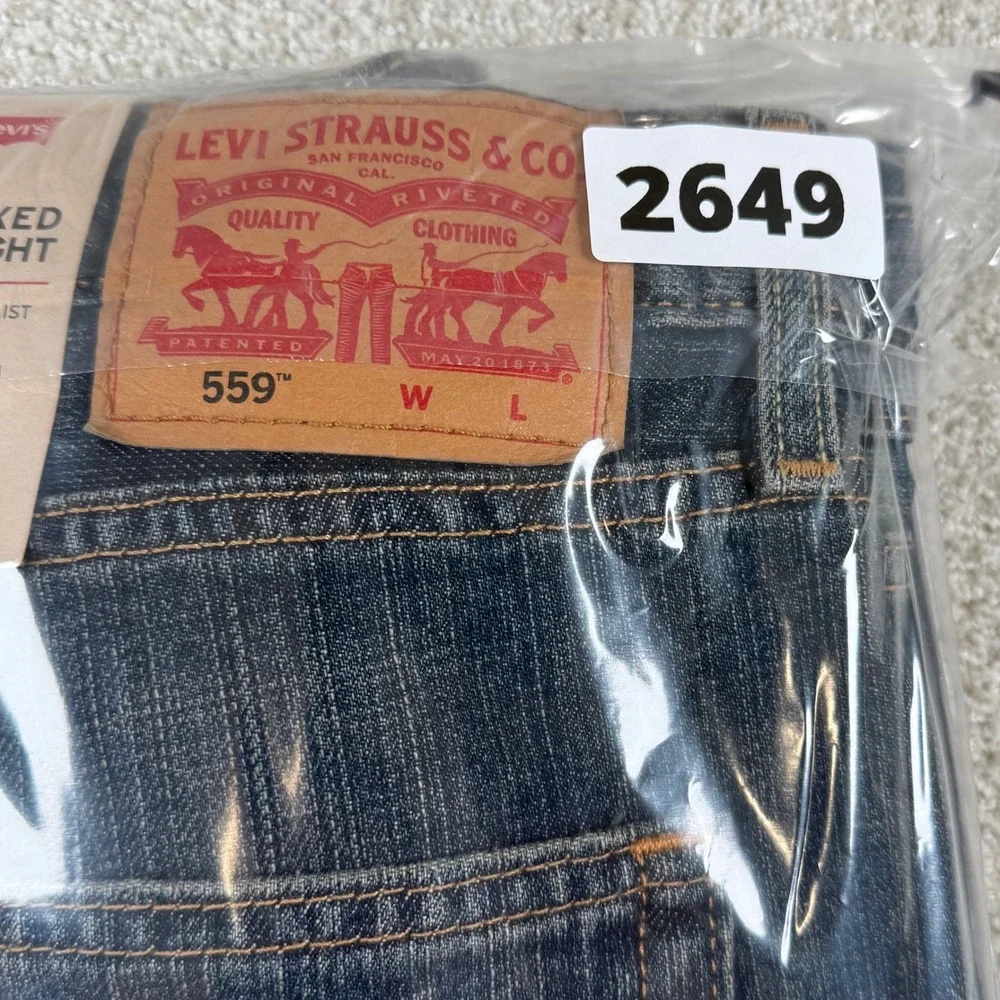 NEW Levi's 559 Mens 62x32 Relaxed Straight Leg Denim Blue Jeans
